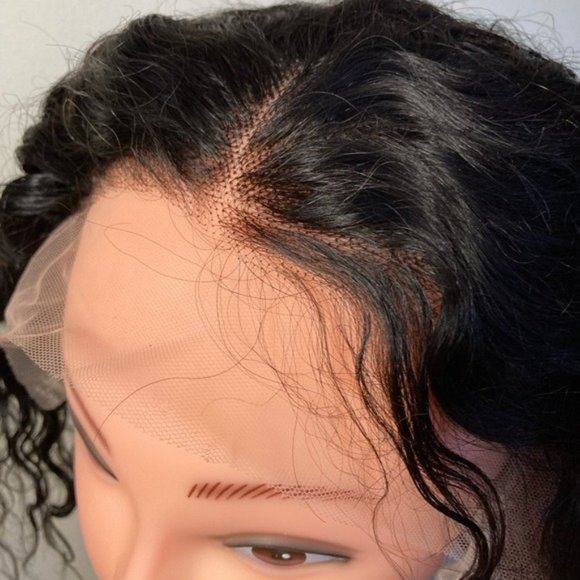 Short Bob Curly Human Hair Lace Front Wig - Picture 14 of 15